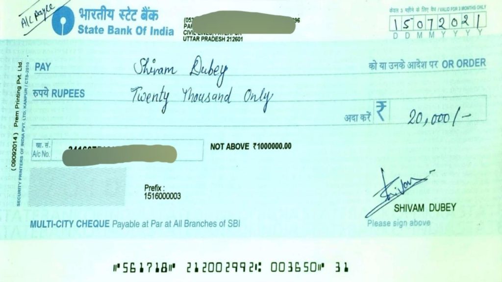 Bank Cheque kaise bhare?